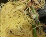明太子マヨとしめじとネギのパスタ作り方17写真
