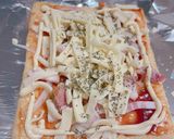 油揚げのピザ 玉ねぎベーコン作り方3写真