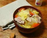 豚肉と大根と人参と白菜のごま味噌スープ作り方8写真