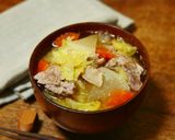 豚肉と大根と人参と白菜のごま味噌スープ作り方9写真