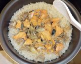 鮭と舞茸の白だしバター炊き込みご飯作り方6写真