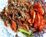 休みの日ランチに簡単まぜまぜビビンバ丼！作り方3写真