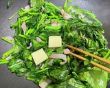 ほうれん草とハムのバター炒め作り方7写真