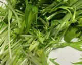 ダシダで水菜と卵のスープ作り方1写真