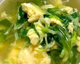 ダシダで水菜と卵のスープ作り方8写真