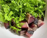 カツオのたたきとワサビ菜の浅漬け作り方1写真