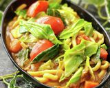 残り物カレーで♪トマキャベカレーうどん作り方3写真