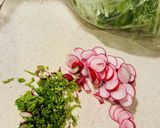 腸活♡水菜とラディッシュのサラダ作り方1写真