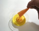 チョコで作った柿の器と柿の寒天ゼリー作り方5写真