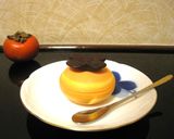 チョコで作った柿の器と柿の寒天ゼリー作り方21写真
