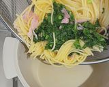 ケールとベーコンのスパゲティ作り方4写真
