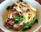牛肉、舞茸、ケールの焼き肉スパゲティ作り方7写真