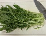 水菜とハムのわさびマヨネーズ和え作り方1写真