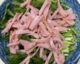 水菜とハムのわさびマヨネーズ和え作り方5写真