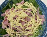 水菜とハムのわさびマヨネーズ和え作り方6写真