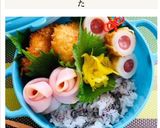 お弁当を可愛く★巻くだけハムのお花作り方9写真