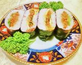 *牛肉 玉子 三つ葉 のおにぎらず***作り方8写真