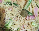 柚子胡椒風味のアスパラとベーコンのパスタ作り方4写真