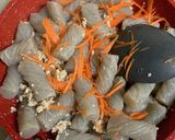 こんにゃくと挽肉のクレソン入り甘辛炒め♪作り方3写真