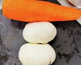 無塩キャロットスープ・新玉ねぎとにんじん作り方1写真