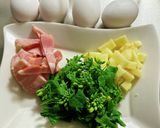 菜の花と新じゃがのスパニッシュオムレツ作り方1写真