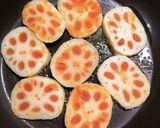 蓮根の明太子詰め☆バター焼き作り方3写真