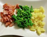 菜の花と新じゃがのスパニッシュオムレツ作り方2写真
