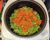 明太子枝豆しめじ油揚げの炊き込みご飯作り方6写真