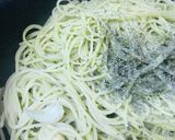 ジェノベーゼパウダーで●海苔玉子パスタ作り方1写真