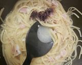 パスタ赤じそとバターワンパン☆春休み昼食作り方2写真