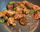 鶏ももと茄子とピーマンのマスタード炒め作り方10写真