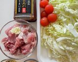 焼肉生だれで鶏肉と春キャベツトマトスープ作り方2写真