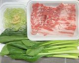 豚バラ肉と小松菜のネギだれしゃぶしゃぶ作り方1写真