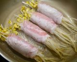 簡単3分！焼かない肉巻き　もやしチーズ作り方3写真