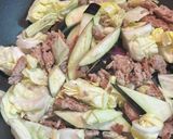豚ひき肉と茄子とキャベツの胡麻ダレ炒め作り方6写真