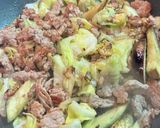 豚ひき肉と茄子とキャベツの胡麻ダレ炒め作り方7写真