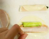 お弁当にも◎アスパラとハムの餃子の皮巻き作り方4写真