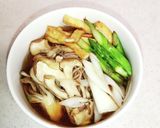 大満足！油揚げとアスパラの舞茸そば作り方5写真