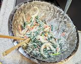 島らっきょうの葉でかき揚げ作り方1写真