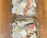鮭とキャベツとしめじのにんにく味噌バター作り方10写真