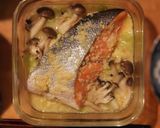 鮭とキャベツとしめじのにんにく味噌バター作り方13写真