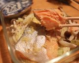 鮭とキャベツとしめじのにんにく味噌バター作り方14写真