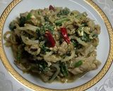 中華風　もやしとほうれん草の豚肉玉子炒め作り方17写真