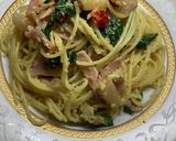 ハムとじゃがとほうれん草のペペロンチーノ作り方15写真