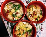 絹厚揚げと薩摩芋と舞茸の味噌汁作り方4写真