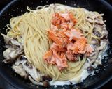 超簡単！鮭ときのこのクリームパスタ！作り方9写真