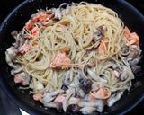 超簡単！鮭ときのこのクリームパスタ！作り方10写真