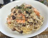 超簡単！鮭ときのこのクリームパスタ！作り方11写真