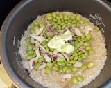イカと枝豆のオイスターソース炊き込みご飯作り方5写真