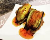 茄子の挟みハンバーグチリソースがけ作り方11写真